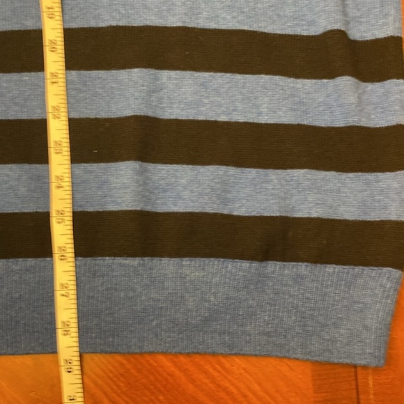 Men’s Tommy Hilfiger XL Sweater Crew Neck Striped Blue Cotton - Picture 6 of 7